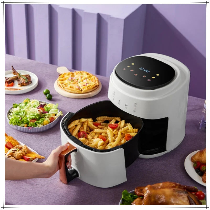 Freidora de aire doméstica Freidora eléctrica inteligente Máquina de patatas fritas Freidora de aire 6L8L