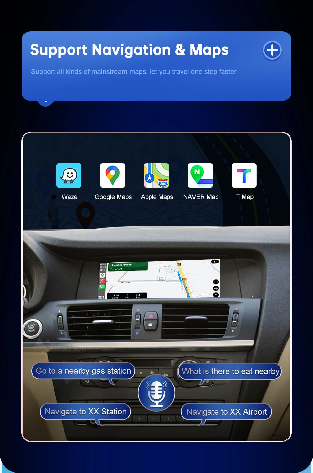 Android inalámbrico para coche BMW X3 X4 Series F25 F26 F01 CIC NBT EVO 2011-2020 interfaz Carplay enlace de espejo Air Play