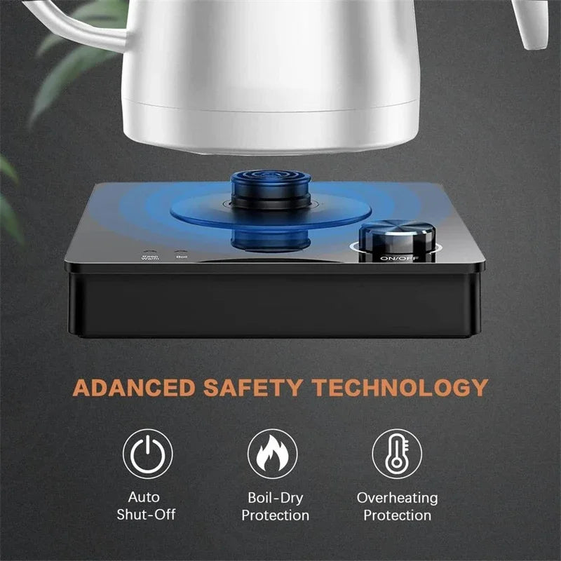 Hervidor eléctrico inteligente de temperatura constante de 1000W, cafetera hecha a mano, olla con cuello de cisne utilizada para preparar leche en polvo