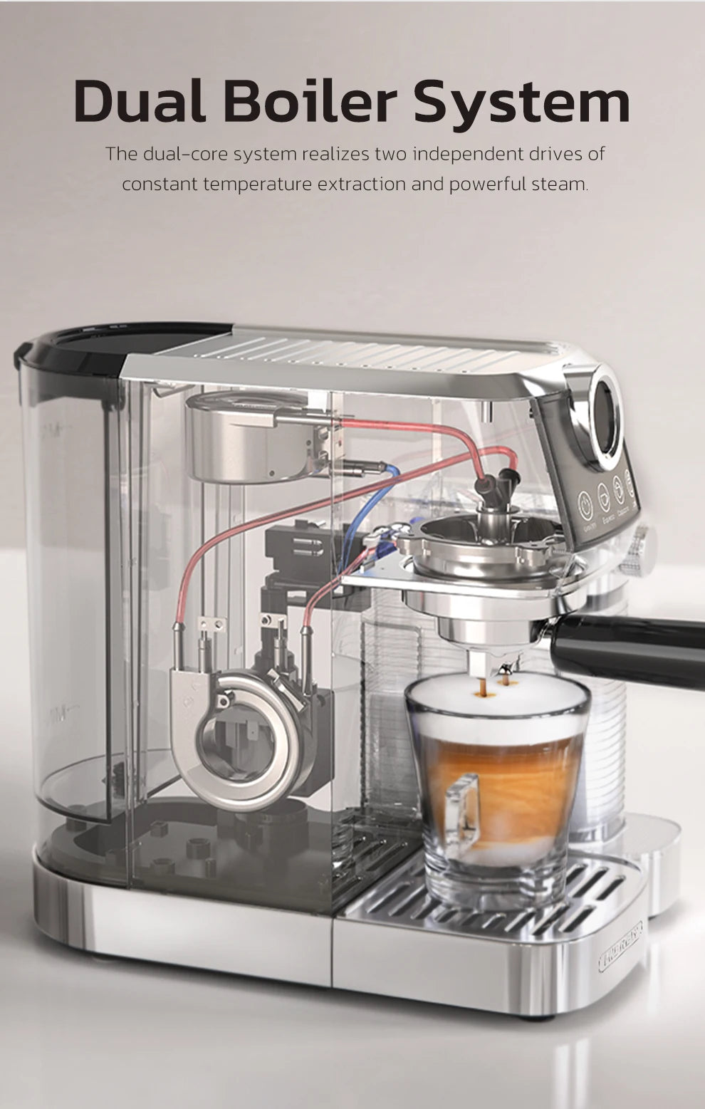 HiBREW-máquina de café expreso semiautomática 3 en 1, capuchino, Latte, espuma de leche automática, café molido, acero inoxidable H13A