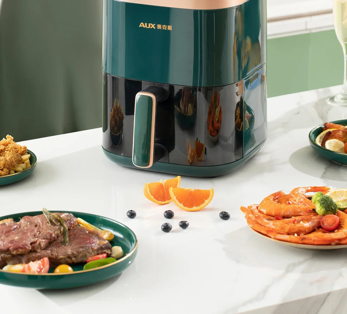 Modelo de freidora de aire AXA de 220 V: horno freidora de aire todo en uno con fritura automática inteligente, multifuncional y sin aceite C
