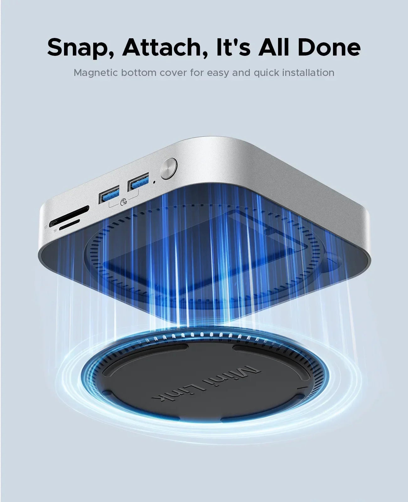 ORICO MiniLink USB C carcasa de disco duro acoplamiento convertidor de interfaz múltiple SD/TF 4,0 transferencia USB4 diseñada para MacMini M4 Dock