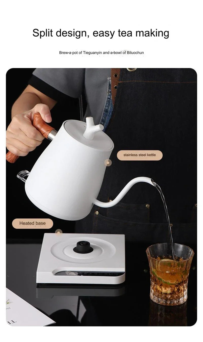 Hervidor eléctrico inteligente de temperatura constante de 1000W, cafetera hecha a mano, olla con cuello de cisne utilizada para preparar leche en polvo