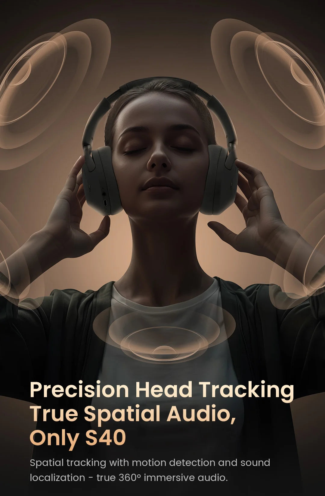 HAYLOU S40 ANC auriculares inalámbricos 50dB cancelación de ruido auriculares de Audio espacial 3D de alta resolución con LDAC Bluetooth 6,0 auriculares sobre la oreja