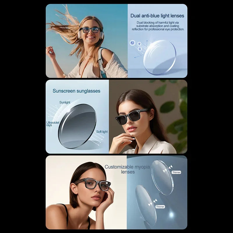 Gafas inteligentes Xiaomi para grabar vídeos, reconocimiento de fotos Ai, traducción de respuesta, batería grande, gafas Bluetooth impermeables Ip65