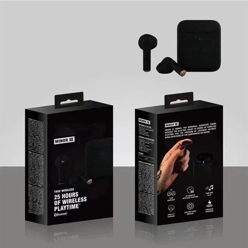 Nueva moda MINOR3 verdaderos auriculares inalámbricos Bluetooth en el oído Mini auriculares bajos impermeables