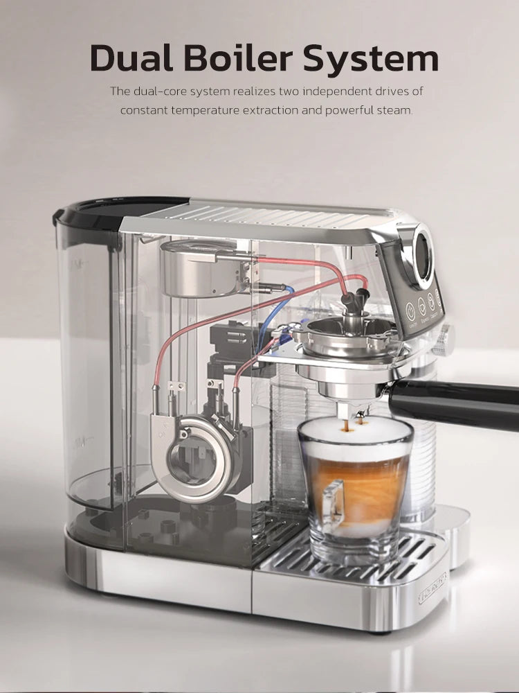 HiBREW-máquina de café expreso semiautomática 3 en 1, capuchino, Latte, espuma de leche automática, café molido, acero inoxidable H13A