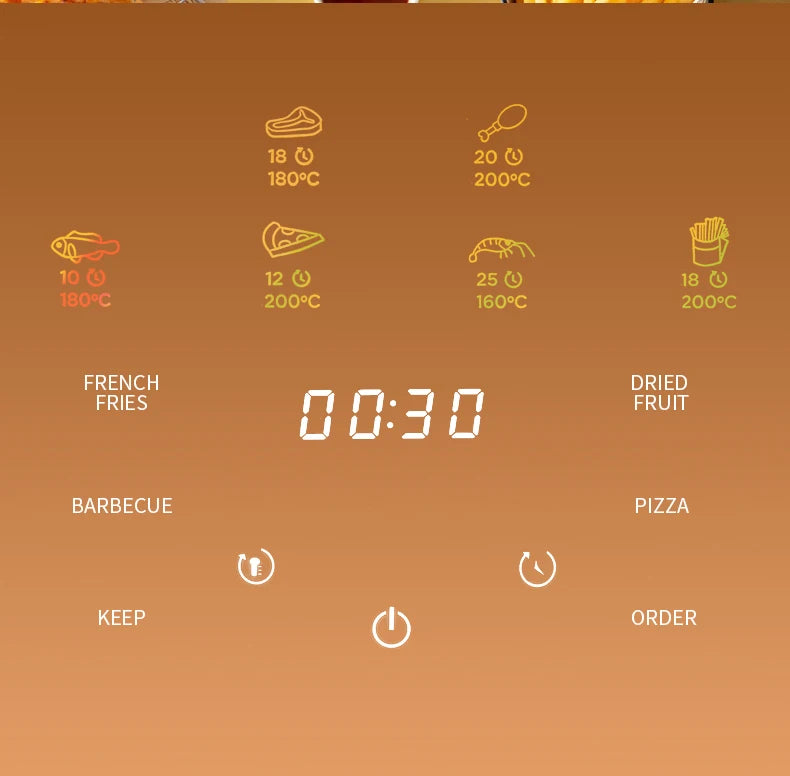 Freidora de aire multifunción sin aceite de 15L, horno doméstico, nueva freidora automática inteligente multifunción de gran capacidad para patatas fritas