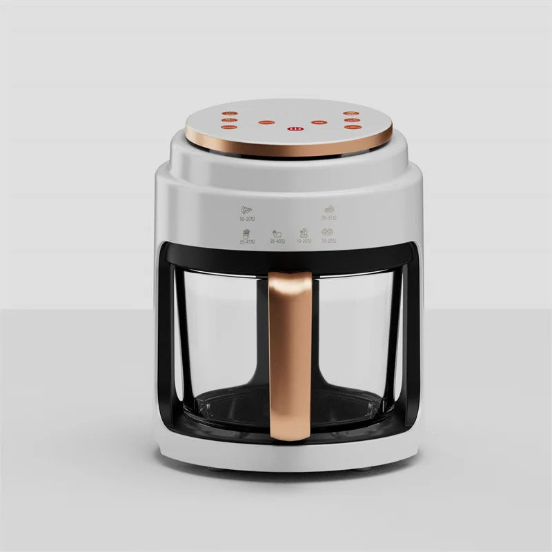 Freidora de aire eléctrica Visual sin aceite, multifuncional, automática, para el hogar, hornear a 360 °, pantalla táctil LED, Air vie