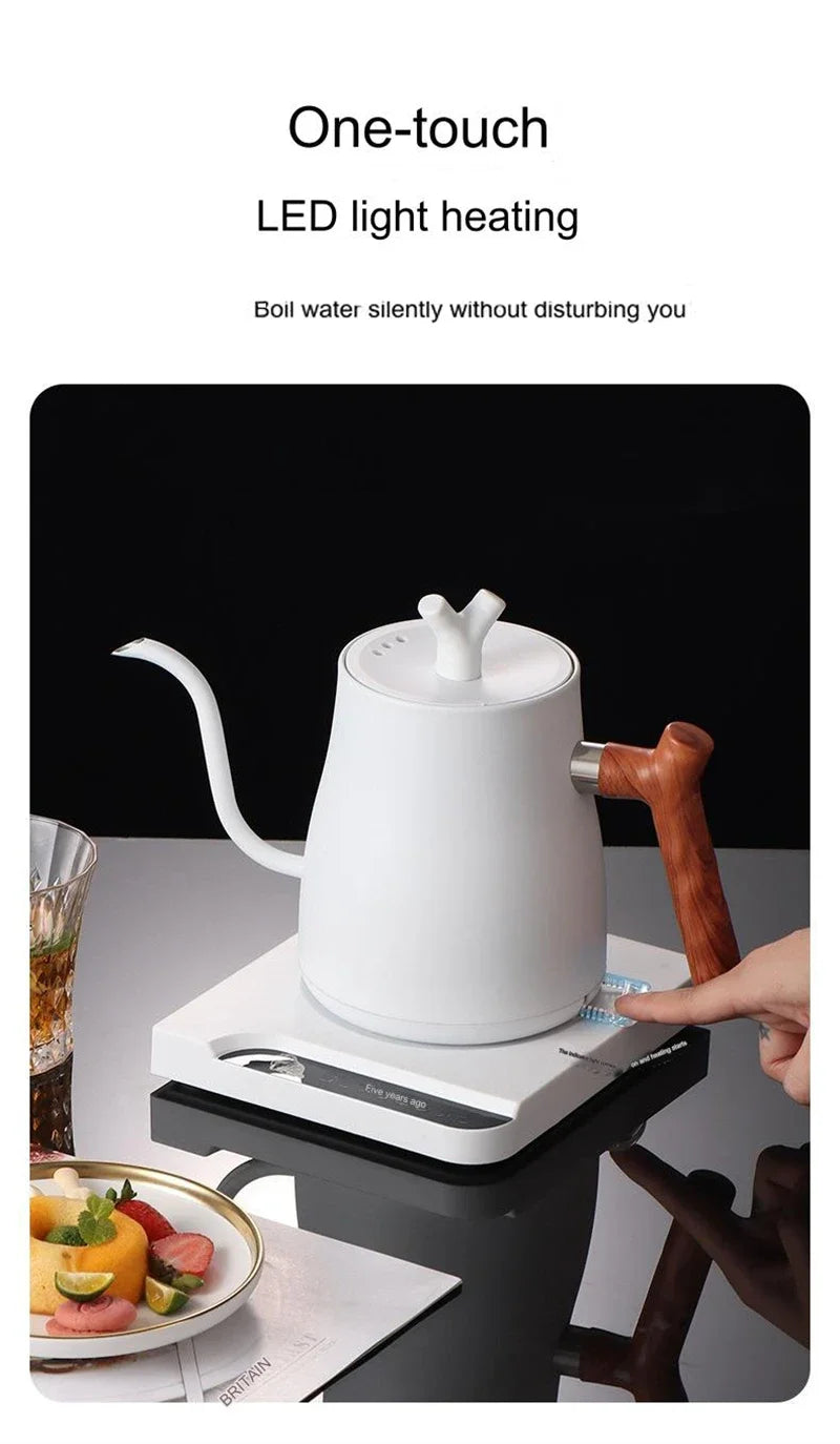 Hervidor eléctrico inteligente de temperatura constante de 1000W, cafetera hecha a mano, olla con cuello de cisne utilizada para preparar leche en polvo