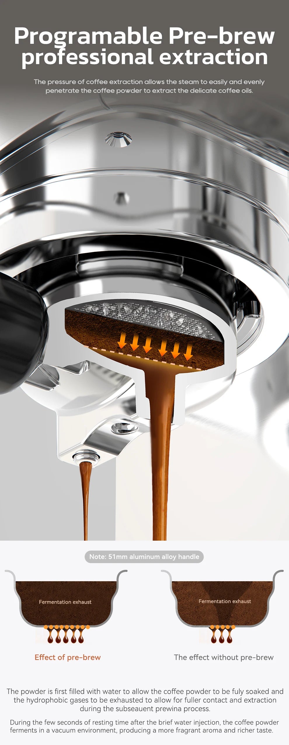 HiBREW-máquina de café expreso semiautomática 3 en 1, capuchino, Latte, espuma de leche automática, café molido, acero inoxidable H13A