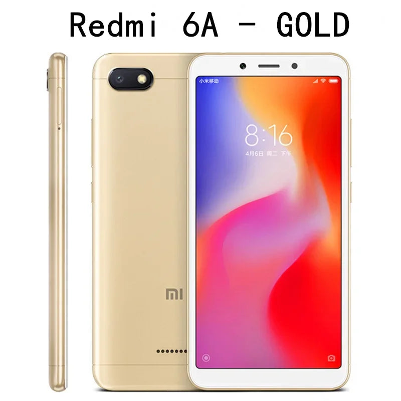 Original Xiaomi Redmi 6 4GB 64GB 13000mAh 6,6 pulgadas celular googleplay huella digital octa-core Global Rom 4G Smartphone