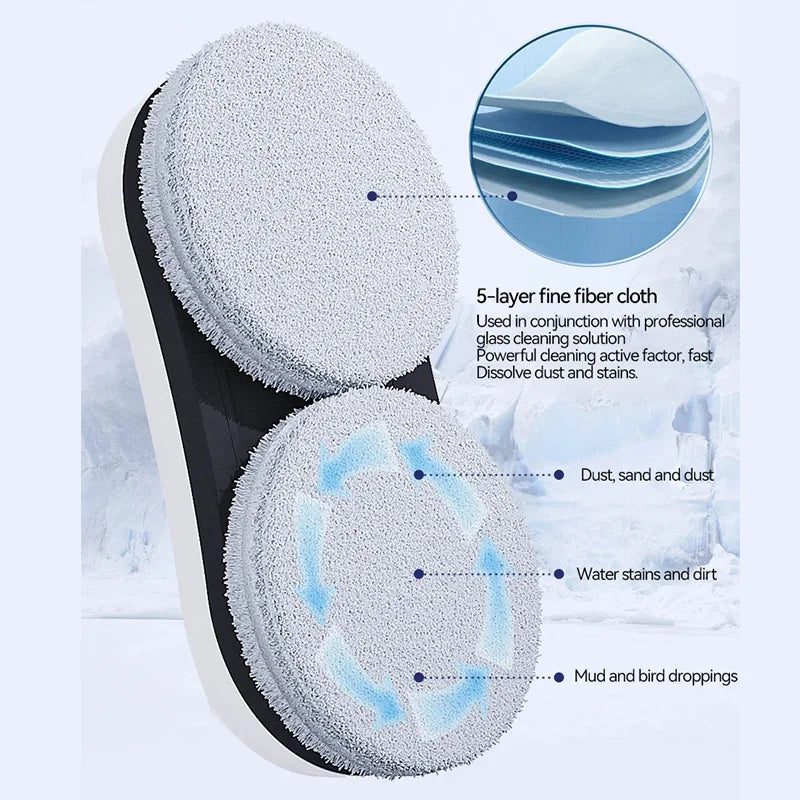 DIVEDEER-Robot de limpieza de ventanas sin pulverización de agua, máquina de limpieza con Control remoto inalámbrico de vidrio de succión inteligente anticaída
