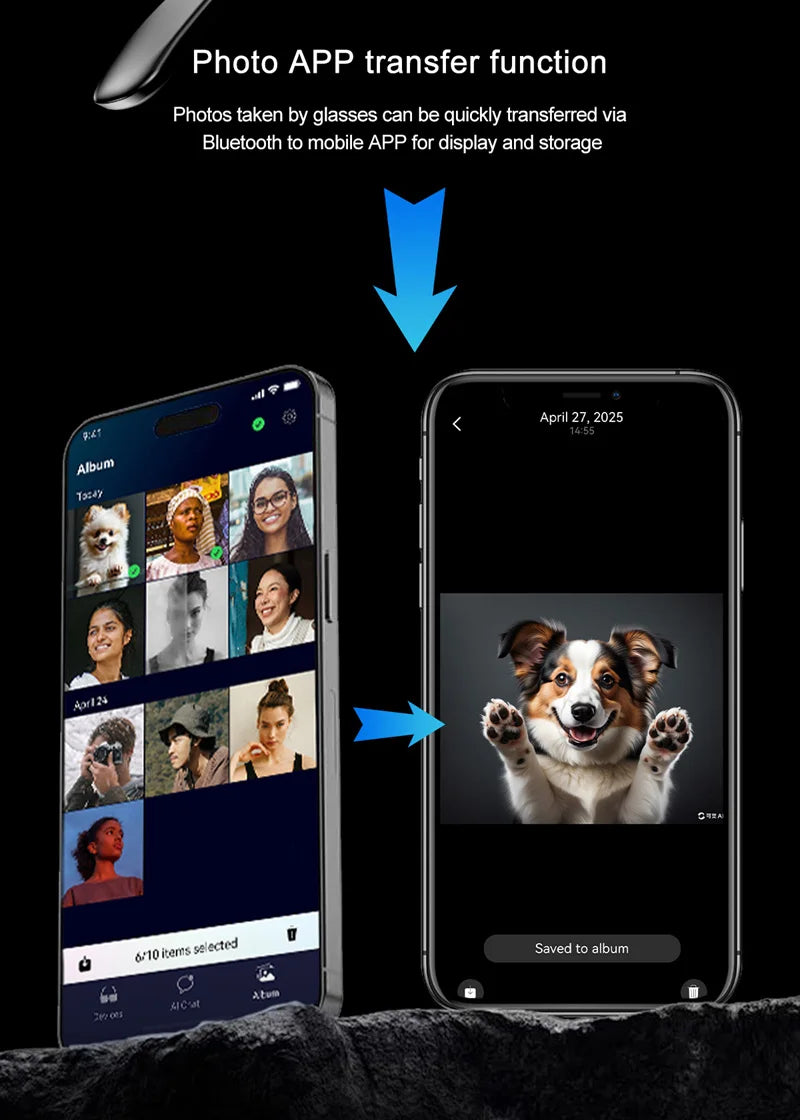 Gafas inteligentes Xiaomi para grabar vídeos, reconocimiento de fotos Ai, traducción de respuesta, batería grande, gafas Bluetooth impermeables Ip65