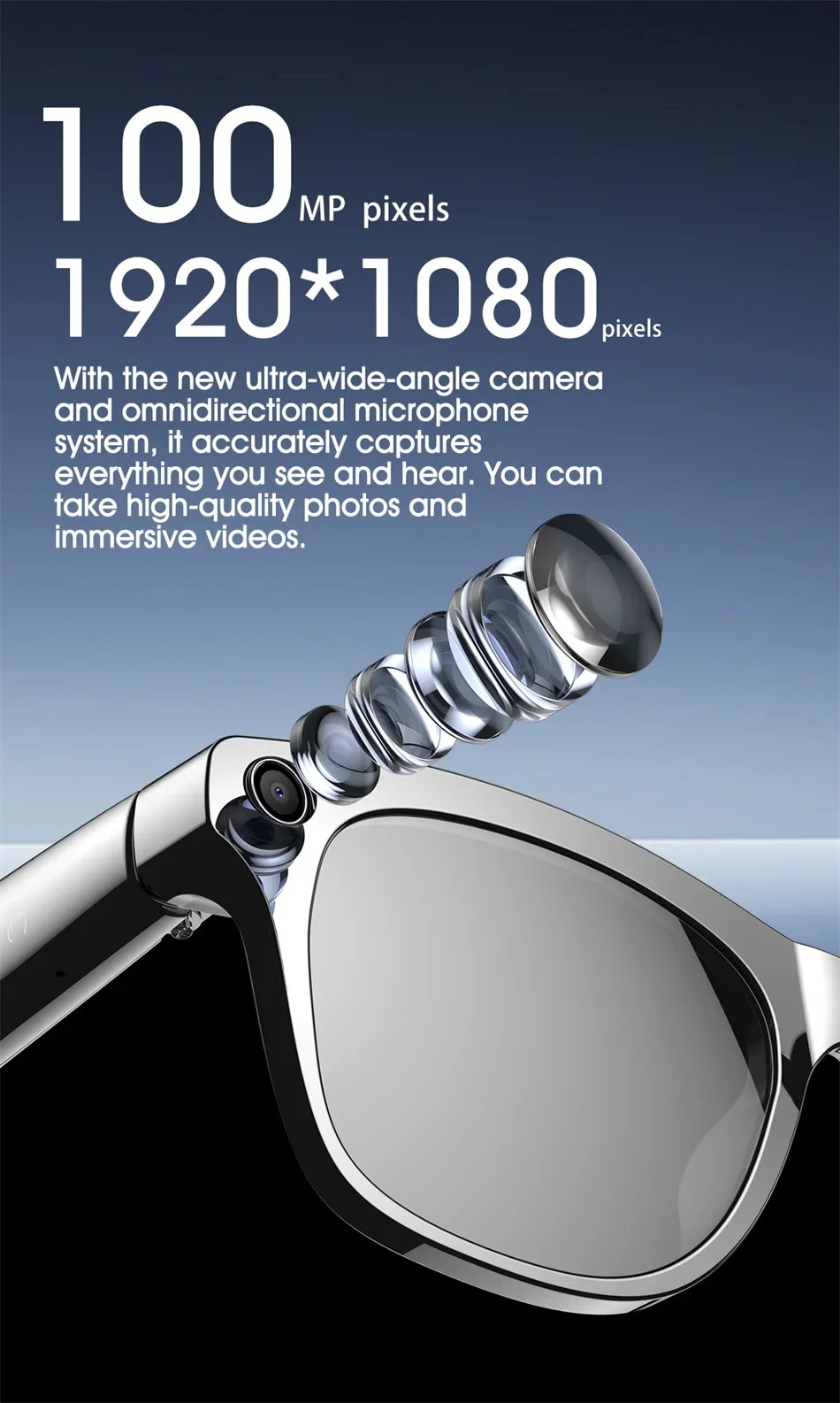 Xiaomi 4K HD AI gafas inteligentes Chat GPT 100MP cámara Bluetooth llamada 260Mah batería asistente de voz Control gafas inteligentes 2025