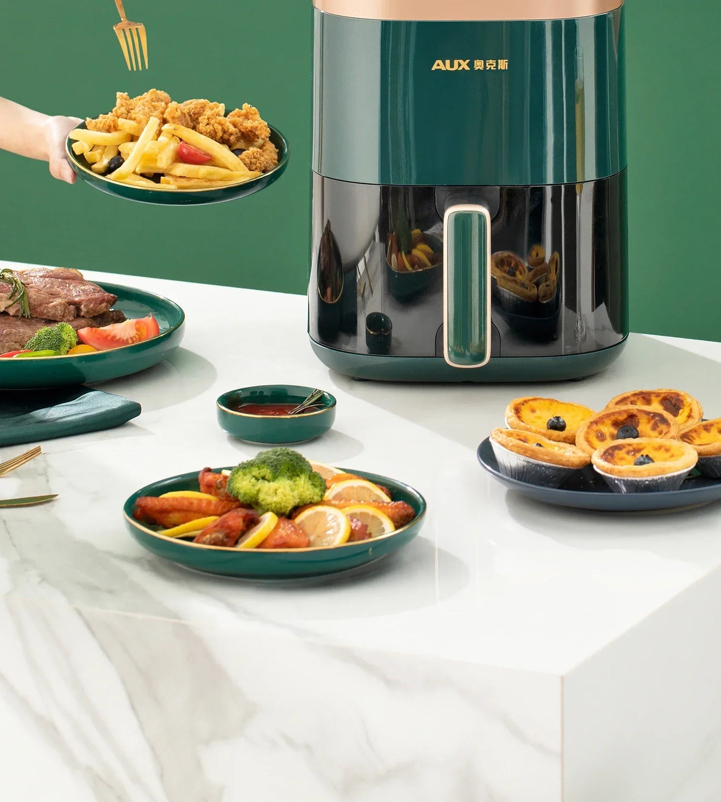 Modelo de freidora de aire AXA de 220 V: horno freidora de aire todo en uno con fritura automática inteligente, multifuncional y sin aceite C AA