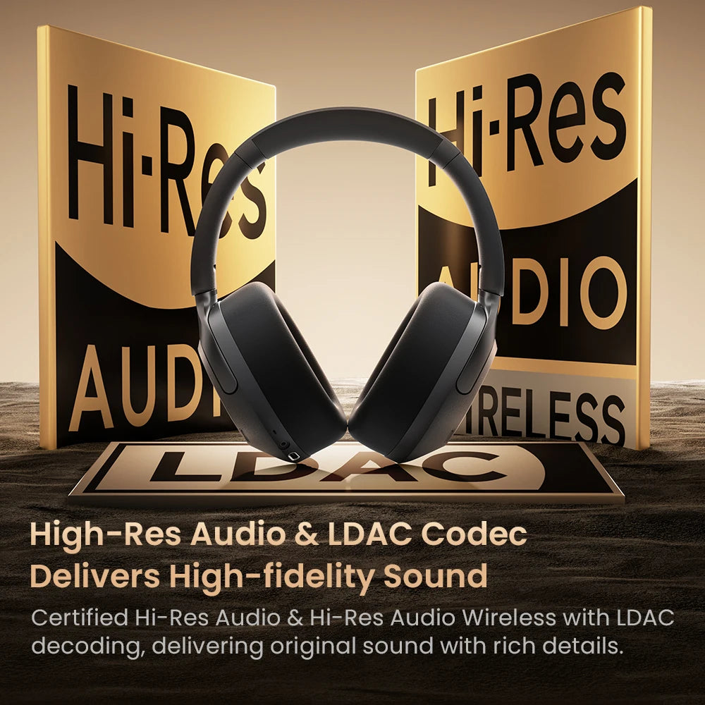 HAYLOU S40 ANC auriculares inalámbricos 50dB cancelación de ruido auriculares de Audio espacial 3D de alta resolución con LDAC Bluetooth 6,0 auriculares sobre la oreja