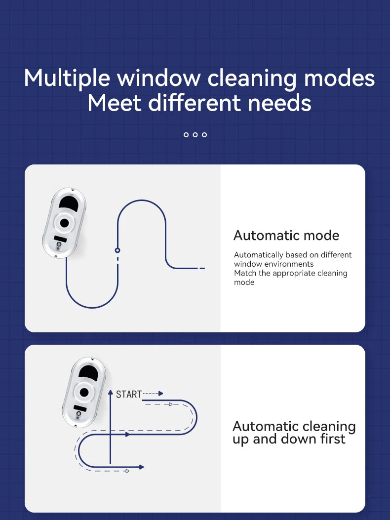 DIVEDEER-Robot de limpieza de ventanas sin pulverización de agua, máquina de limpieza con Control remoto inalámbrico de vidrio de succión inteligente anticaída