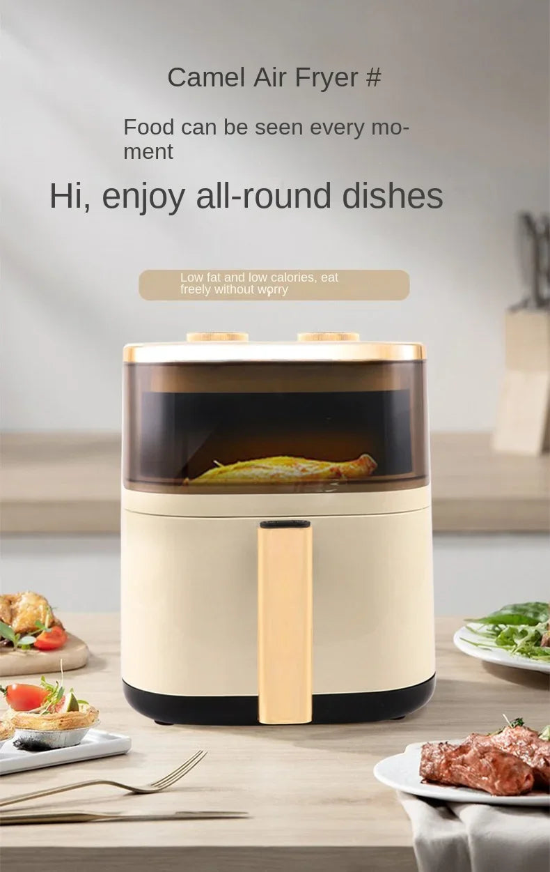 Freidora de aire multifuncional para el hogar, horno eléctrico de alta capacidad, freidora francesa inteligente totalmente automática