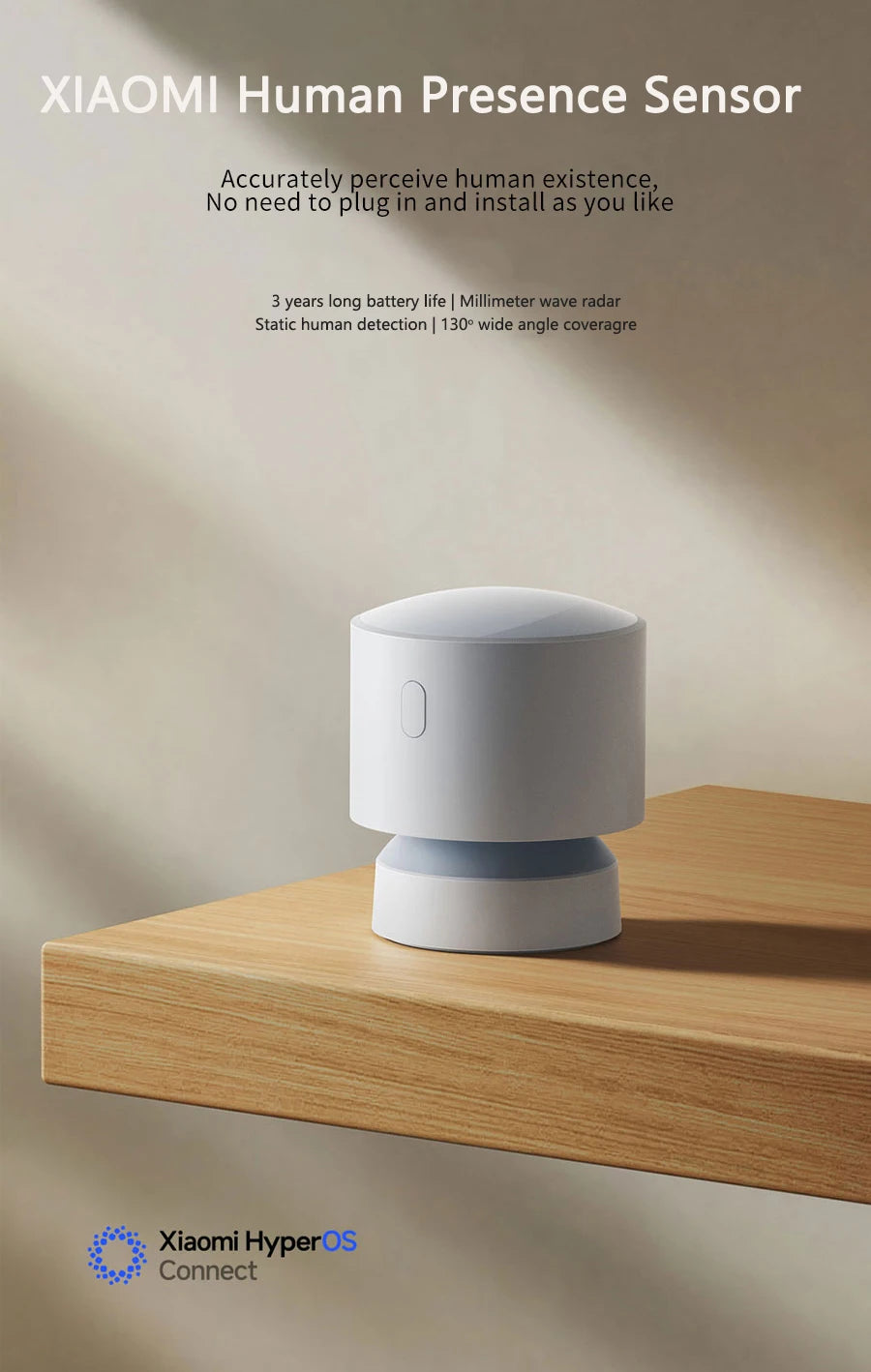 Xiaomi Mijia-Sensor de presencia humana, conexión inalámbrica inteligente para el hogar, Bluetooth 5,0, sensores de movimiento corporal para aplicación Mi Home XMOSB01XS