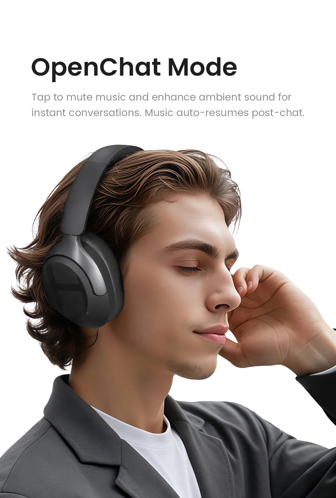 HAYLOU S40 ANC auriculares inalámbricos 50dB cancelación de ruido auriculares de Audio espacial 3D de alta resolución con LDAC Bluetooth 6,0 auriculares sobre la oreja