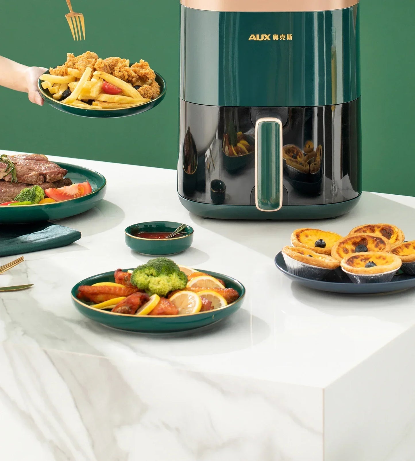 Modelo de freidora de aire AXA de 220 V: horno freidora de aire todo en uno con fritura automática inteligente, multifuncional y sin aceite C