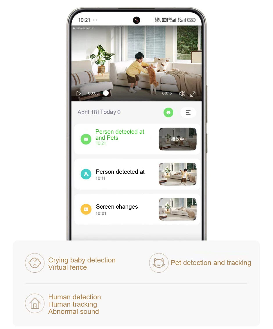 Nueva cámara inteligente xiaomiI 4 Wi-Fi de doble banda 68MP 4K HDR seguimiento AI, visión nocturna Audio bidireccional , Monitor de bebé de seguridad para el hogar CCTV CN