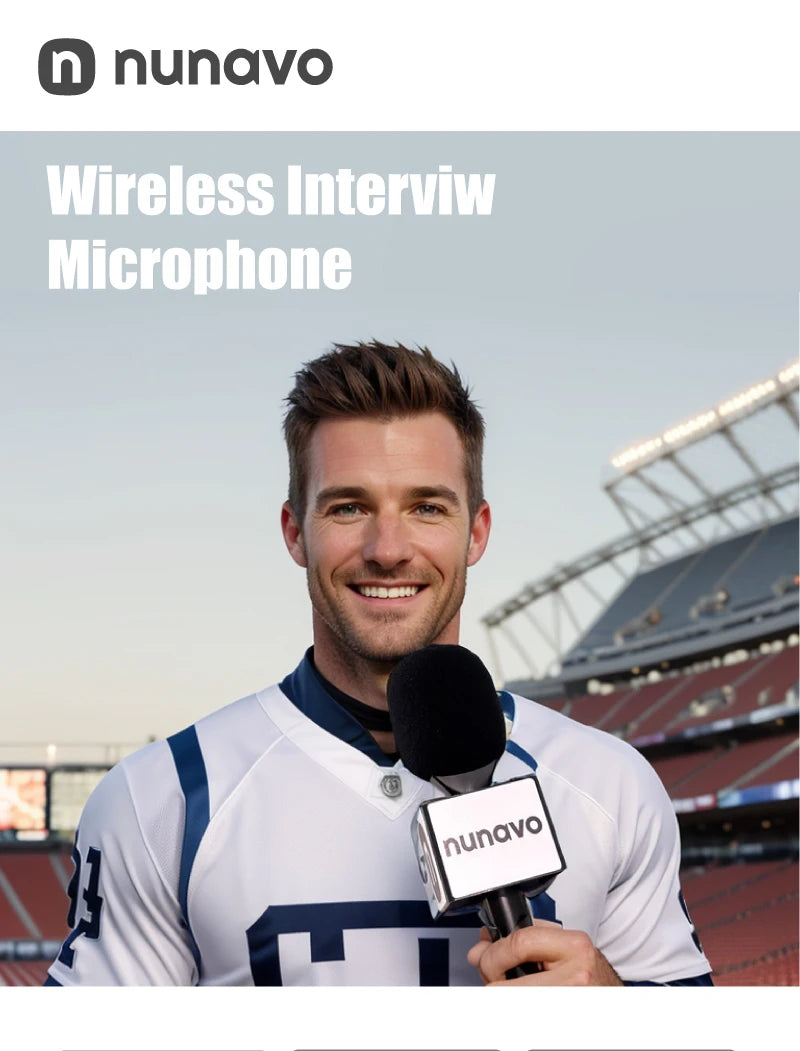 NUNAVO Microfono inalambricos entrevista profesional micrófono inalámbrico micrófono mango adaptador micrófono adaptador de mano teléfono inteligente