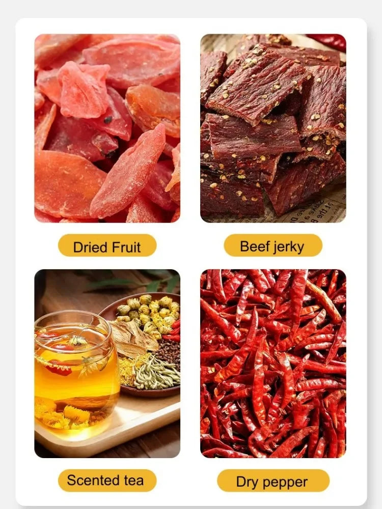 Freidora de aire de 12 capas, máquina secadora de frutas para uso comercial en el hogar, aperitivos pequeños de morera para mascotas, carne, verduras, pescado seco, deshidratador de alimentos
