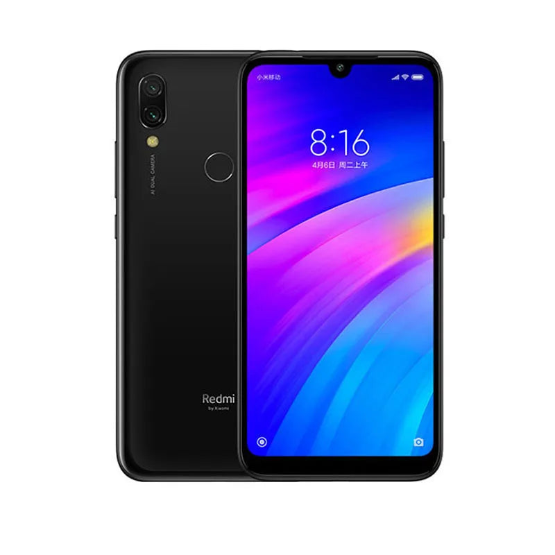Teléfono móvil Xiaomi Redmi 7 con funda para teléfono, teléfono móvil Dual SIM Solt, teléfono móvil Android, cámara Dual, teléfono usado