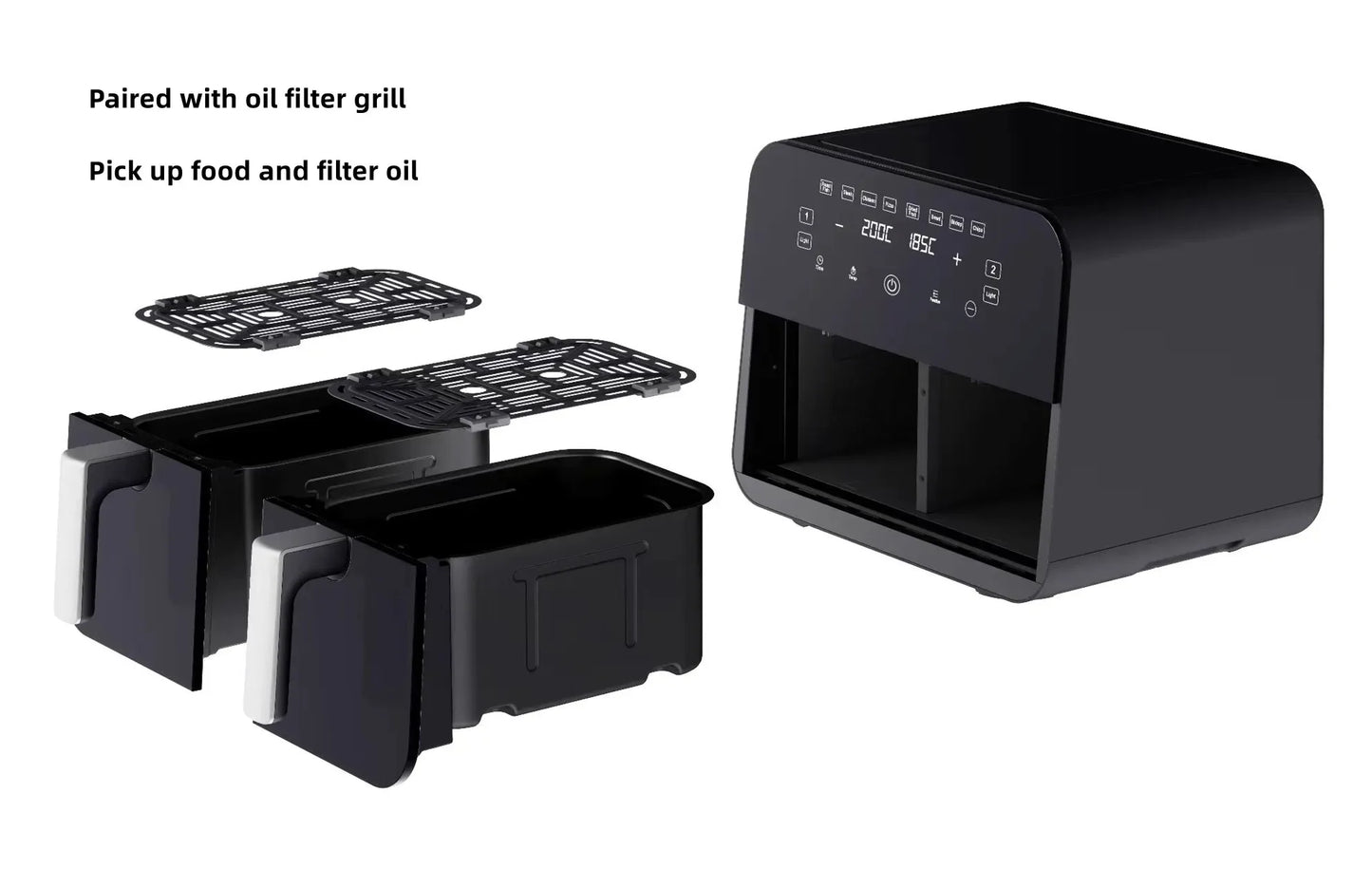 Electrodomésticos De Cocina inteligentes Freidoras De Aire Ninja personalizadas con doble cesta Airfryers 6L 8L Freidora De Aire freidora De Aire doble con cesta doble