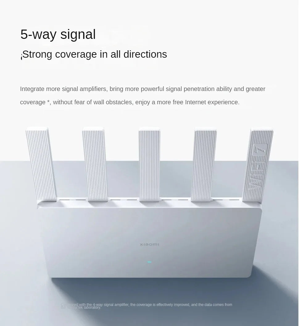 XIAOMI Router BE5000 WiFi 7 5011Mbps 2,4G/2,5GHz puerto de red 512MB de memoria acceso de banda ancha Dual protección de seguridad de red CN