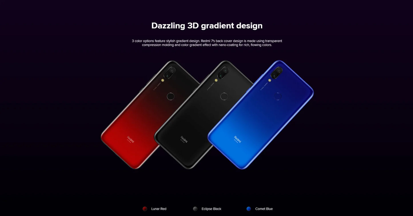 Teléfono móvil Xiaomi Redmi 7 con funda para teléfono, teléfono móvil Dual SIM Solt, teléfono móvil Android, cámara Dual, teléfono usado