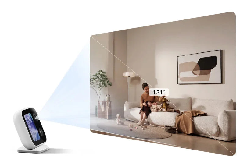 XIAOMI Cámara inteligente Edición de videollamada, pantalla grande de 3,5 pulgadas, 4MP 2,5 K, monitor de bebé de seguridad para el hogar, versión china con adaptador