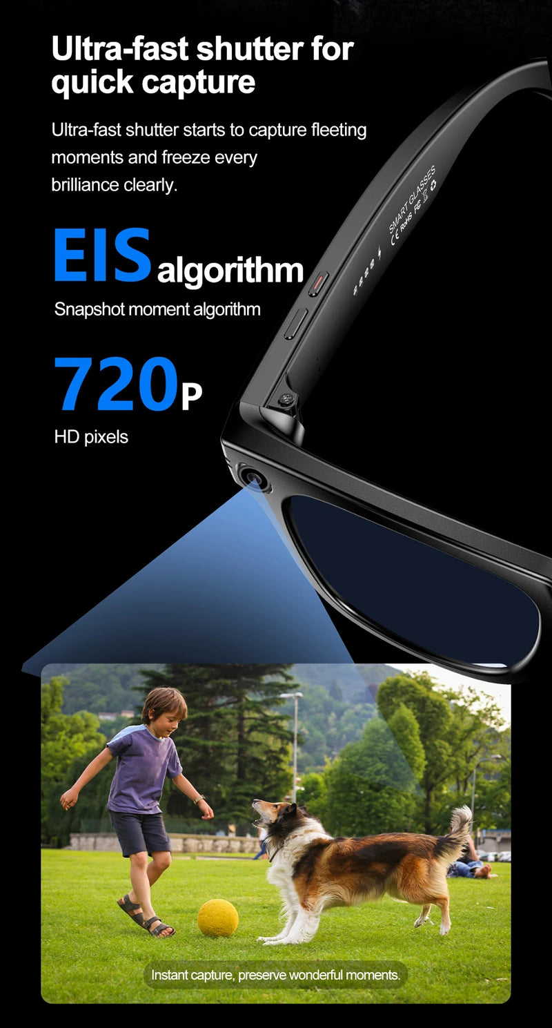 Gafas inteligentes Xiaomi para grabar vídeos, reconocimiento de fotos Ai, traducción de respuesta, batería grande, gafas Bluetooth impermeables Ip65