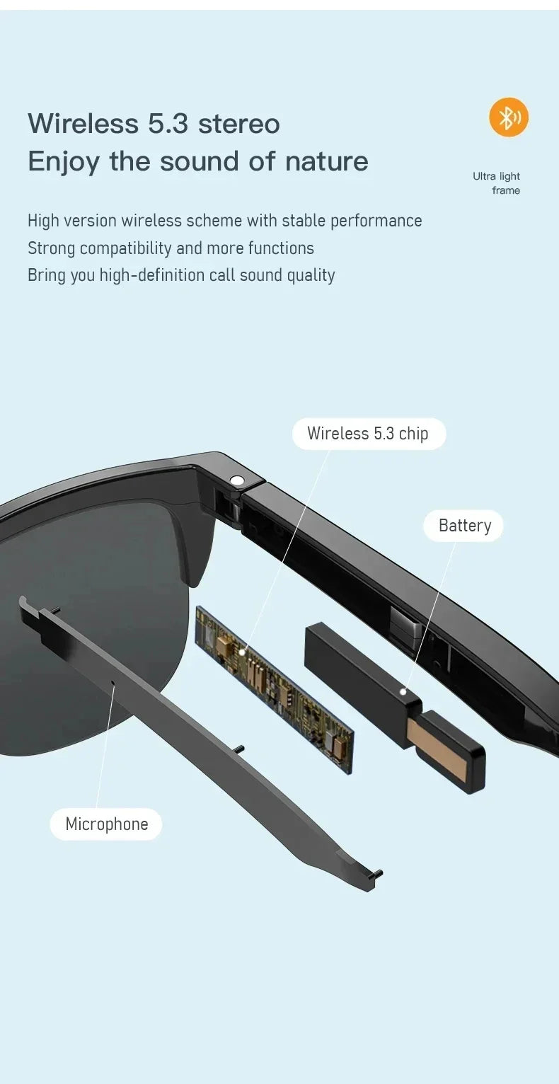 Xiaomi MIJIA gafas de sol inteligentes gafas Bluetooth llamada deportes al aire libre auriculares HIFI luz azul impermeable Anti-UV para hombres y mujeres