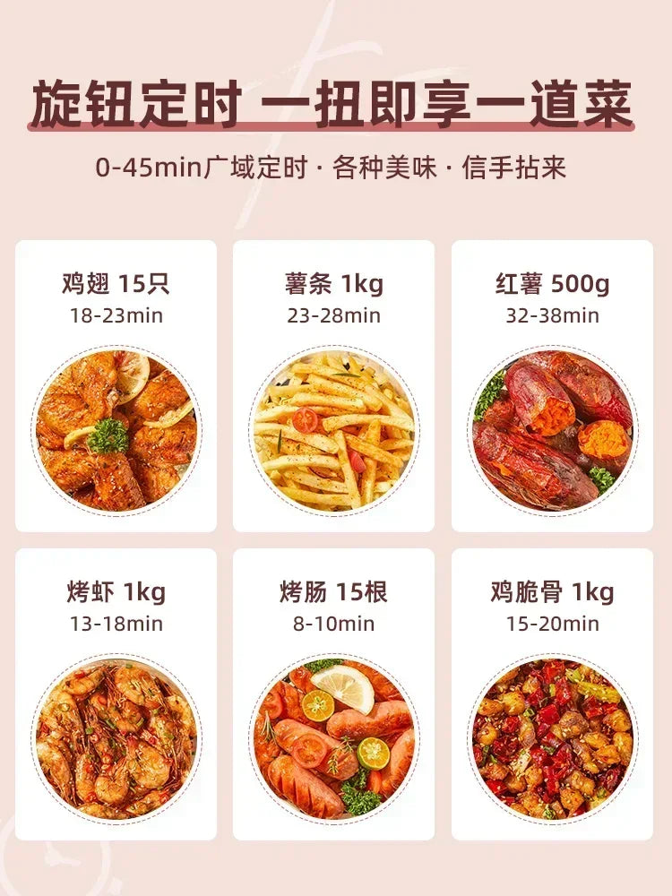 220 V Mejora tu experiencia de cocina con la freidora de aire: AM inteligente, multifuncional y conveniente