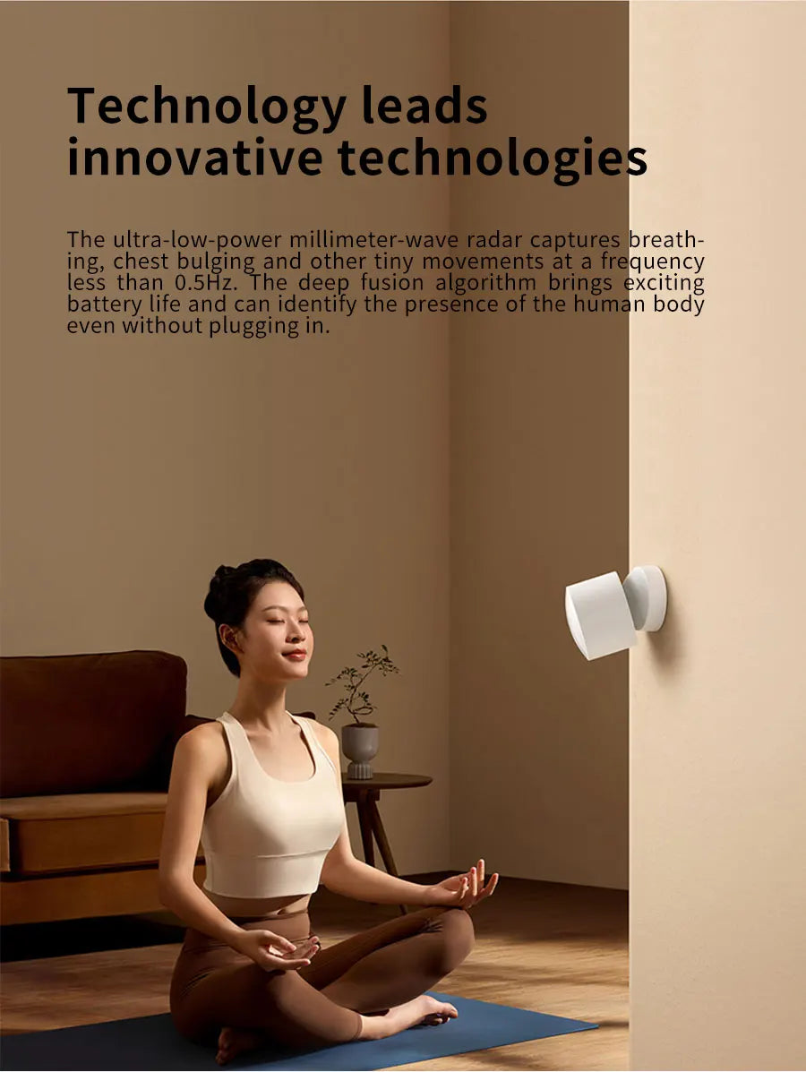 Xiaomi Mijia-Sensor de presencia humana, conexión inalámbrica inteligente para el hogar, Bluetooth 5,0, sensores de movimiento corporal para aplicación Mi Home XMOSB01XS