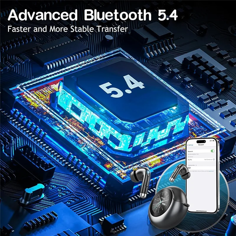 Auriculares inalámbricos AI Bluetooth con pantalla LED, auriculares con reducción de ruido impermeables IPX5 para deportes, correr ¡CALIENTE!