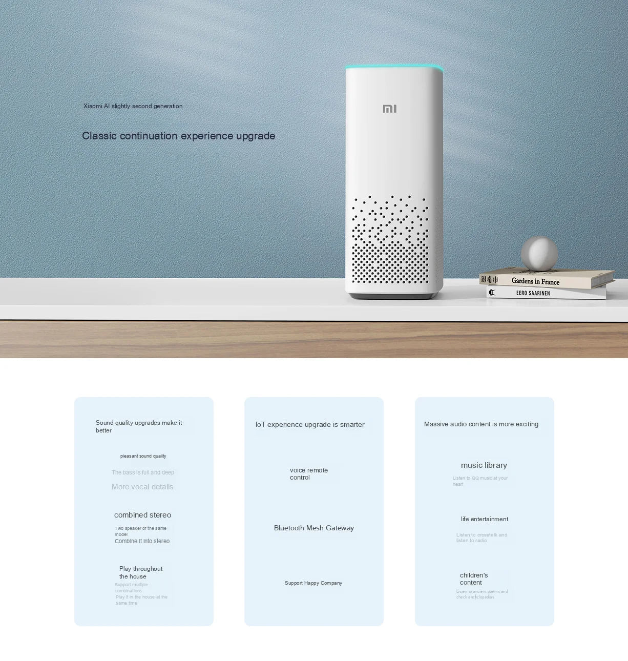 Xiaomi-altavoz AI Original, 2. ° Kit, altavoz inteligente inalámbrico, Control por voz AI, sincronización multidispositivo para hogar inteligente, Robot aspirador multicámara