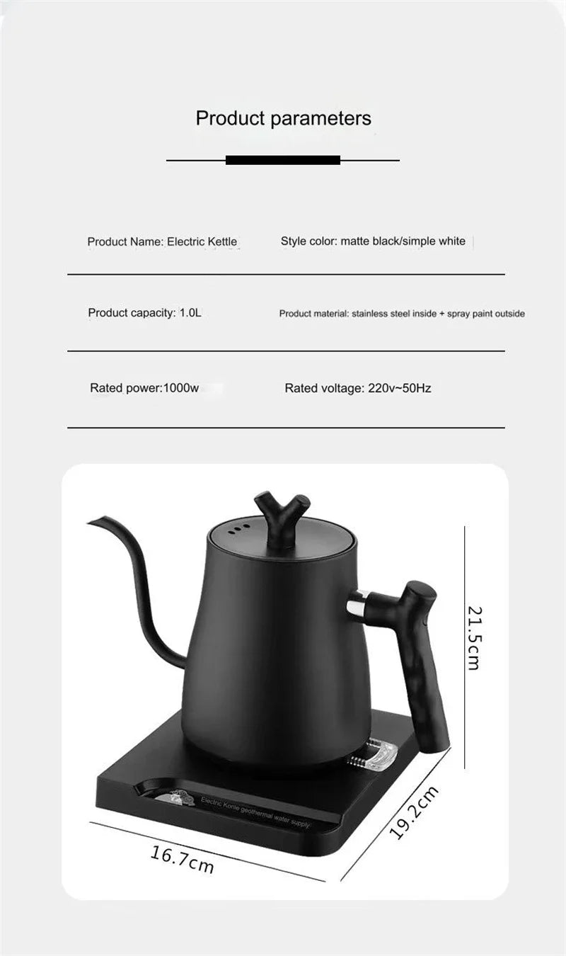 Hervidor eléctrico inteligente de temperatura constante de 1000W, cafetera hecha a mano, olla con cuello de cisne utilizada para preparar leche en polvo