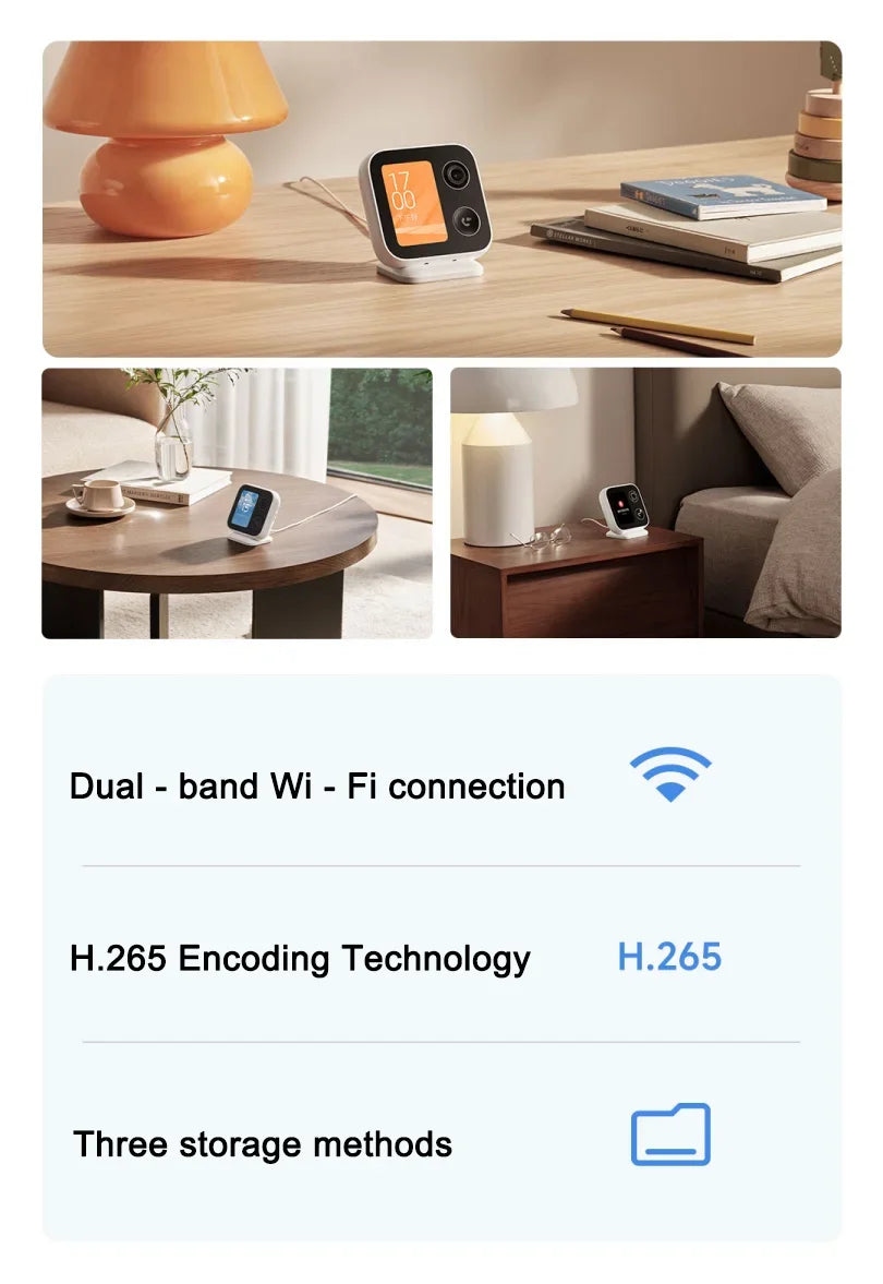 XIAOMI Cámara inteligente Edición de videollamada, pantalla grande de 3,5 pulgadas, 4MP 2,5 K, monitor de bebé de seguridad para el hogar, versión china con adaptador