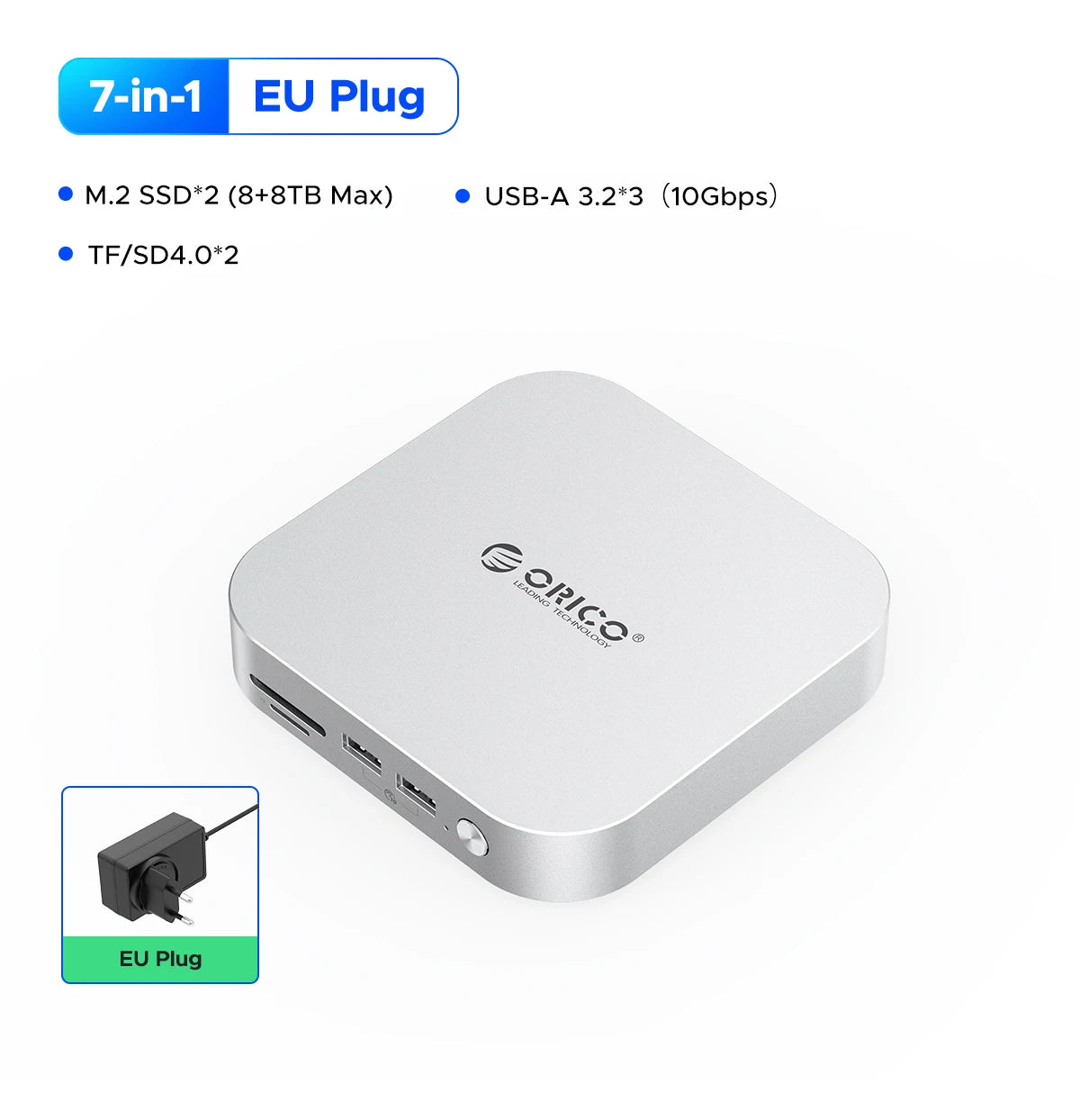 ORICO MiniLink USB C carcasa de disco duro acoplamiento convertidor de interfaz múltiple SD/TF 4,0 transferencia USB4 diseñada para MacMini M4 Dock