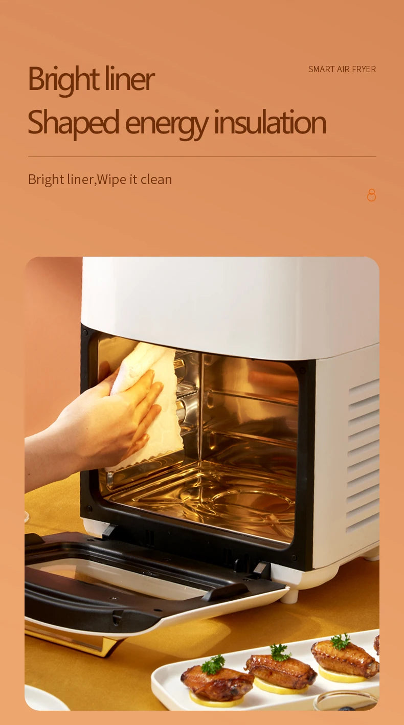 Freidora de aire multifunción sin aceite de 15L, horno doméstico, nueva freidora automática inteligente multifunción de gran capacidad para patatas fritas