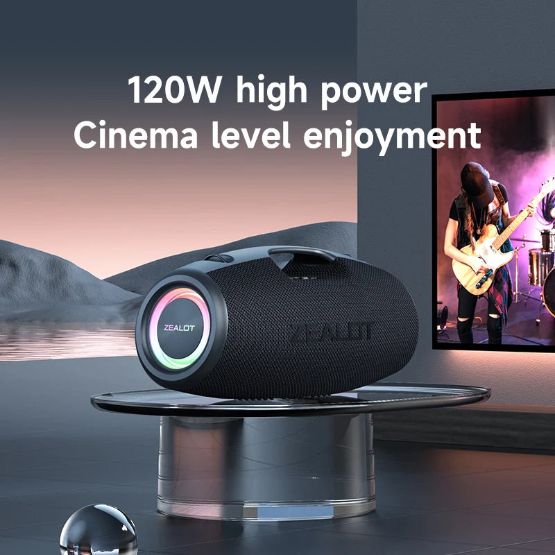 ZEALOT-S78 Altavoz Bluetooth portátil de 120W, altavoz para Fiesta al aire libre, altavoz grande, excelente rendimiento de graves, altavoz Hifi
