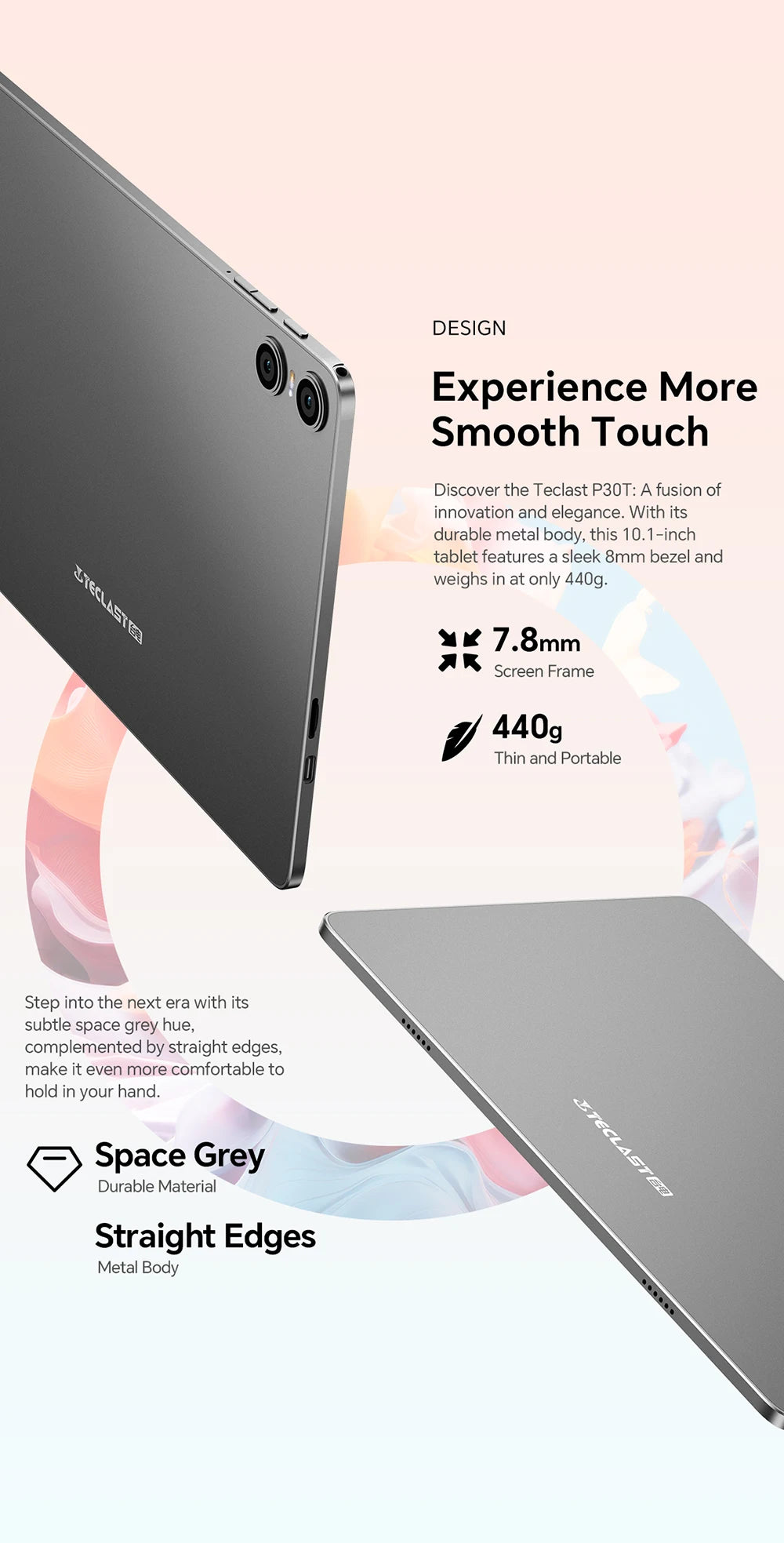 Teclast P30T Tableta, 10,1 pulgadas 1280x800, Android 14, Wi-Fi 6, Unisoc T606 Octa Núcleo, (4GB+6GB)10GB de RAM, 128GB de ROM(Soporte TF 1TB), 5MP+2MP, 6000mAh, Type C, Mali G57