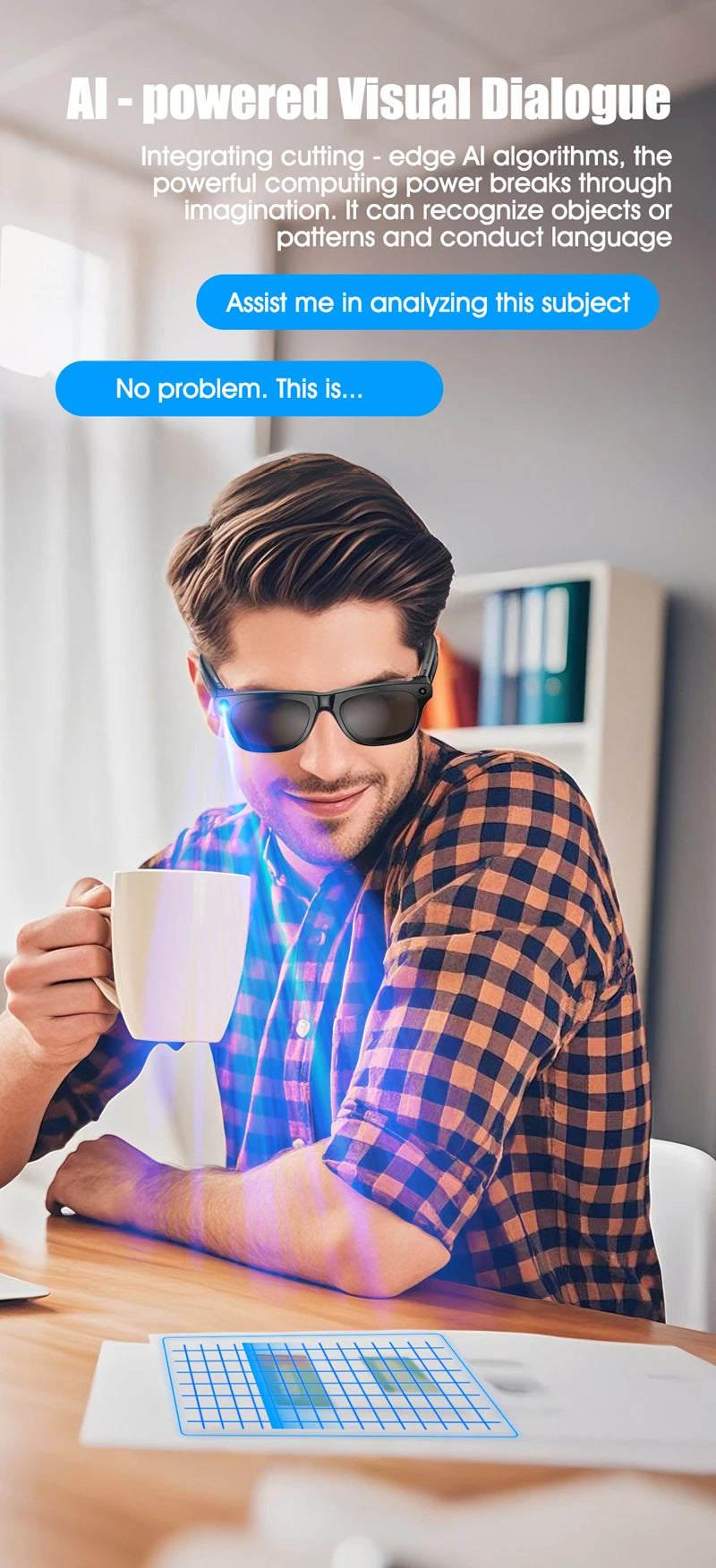 Xiaomi 4K HD AI gafas inteligentes con cámara Bluetooth llamada asistente de voz traducción Control táctil reproductor de música gafas impermeables