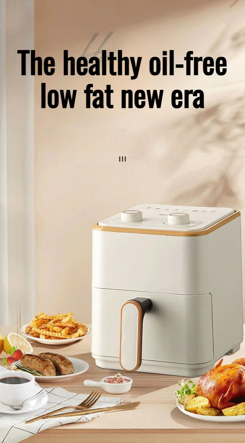 Freidora de aire de 3,2l, freidora eléctrica para cocinar, gran capacidad, máquina para freír francesa inteligente sin aceite, horno, cocina automática 360 ° Hornear
