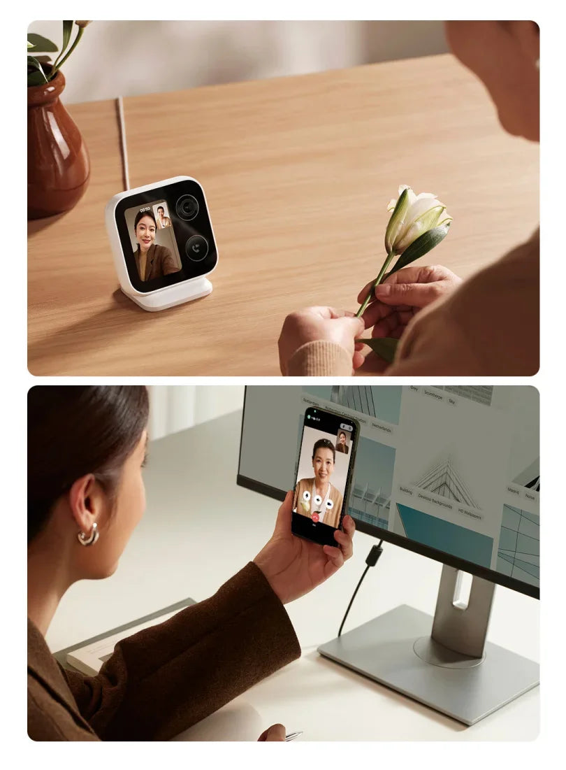 XIAOMI Cámara inteligente Edición de videollamada, pantalla grande de 3,5 pulgadas, 4MP 2,5 K, monitor de bebé de seguridad para el hogar, versión china con adaptador