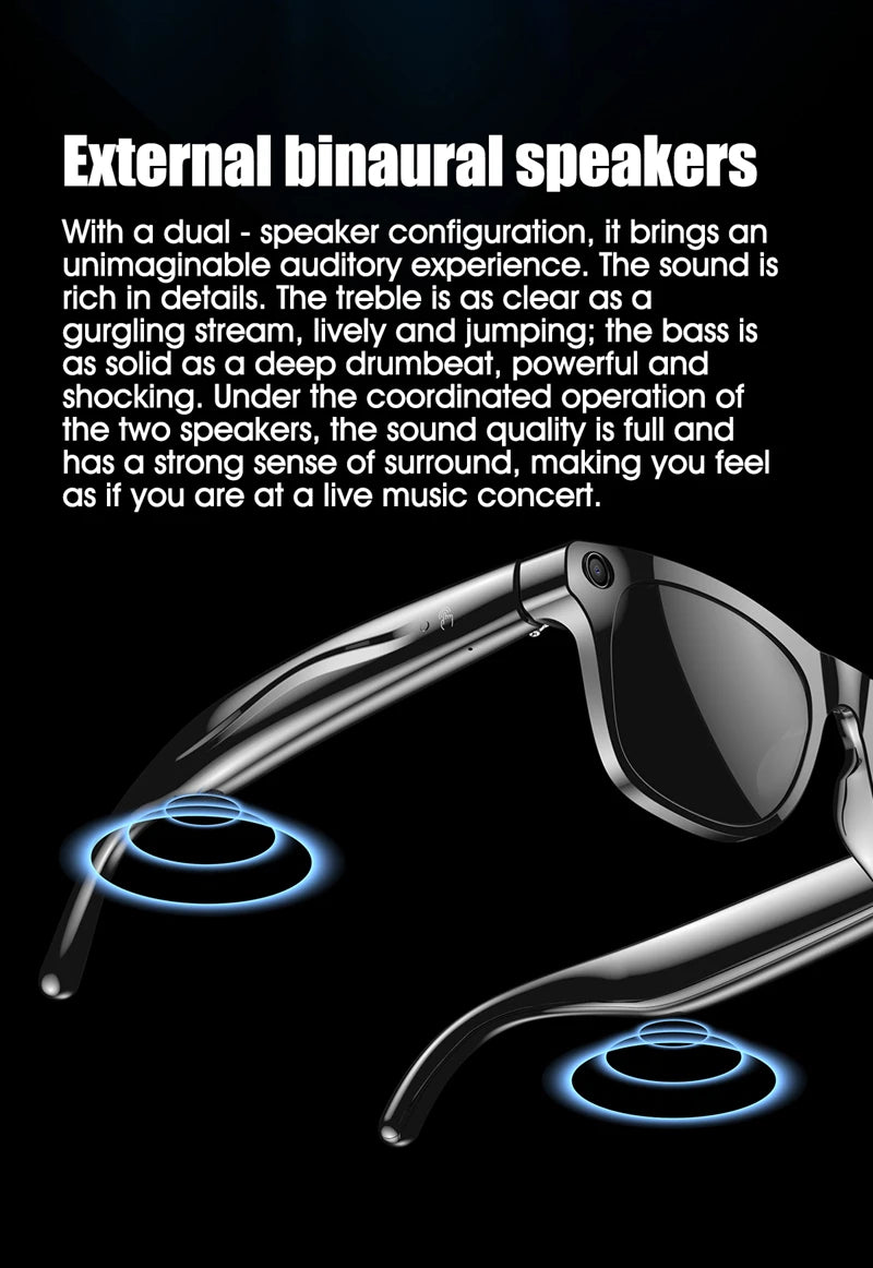 Xiaomi 4K HD AI gafas inteligentes con cámara Bluetooth llamada asistente de voz traducción Control táctil reproductor de música gafas impermeables